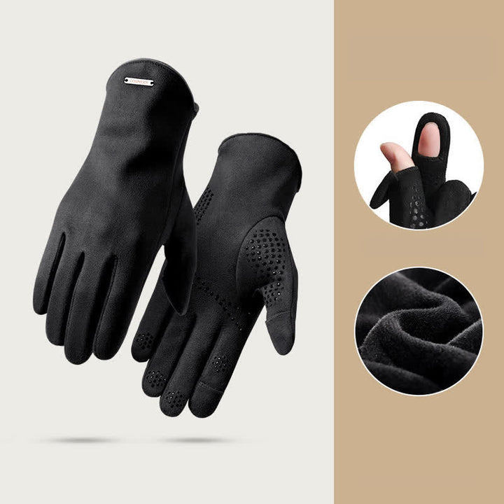 Thermo-Veloursleder-Split-Finger-Handschuhe