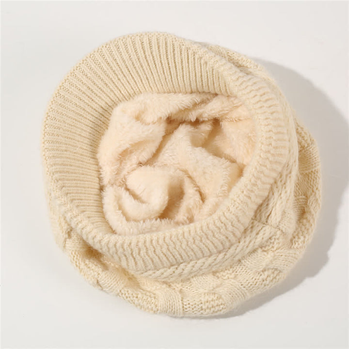 Damen Beanie-Hut mit lockerem flauschigem Futter und Schirm
