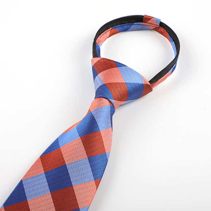 Herren Blend Color Reißverschluss Krawatte Kariert Krawatte - image 6