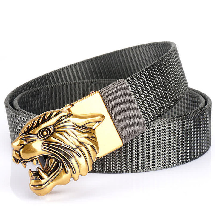Nylon-Gürtel mit brüllendem Tigerkopf für Männer