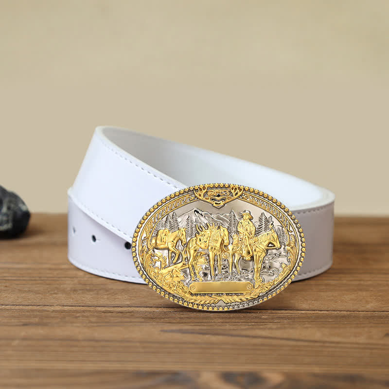 Herren DIY Cowboy Ritter Führt Pferd Schnalle Ledergürtel