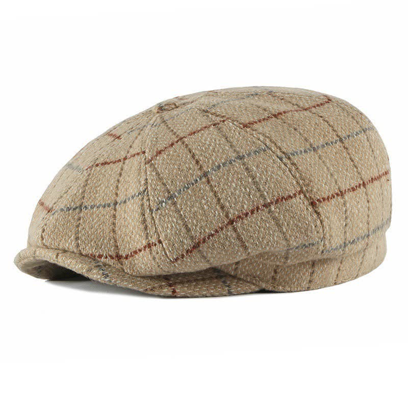 Britische karierte achteckige Baskenmütze - Khaki - M (22"-22 7/8") - image 8
