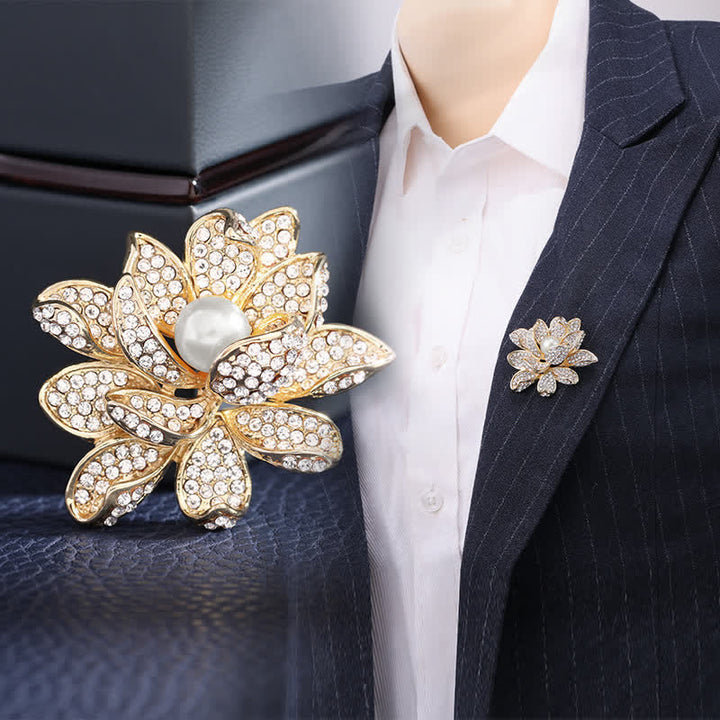 Frauen Temperament Perlen Lotus Brosche