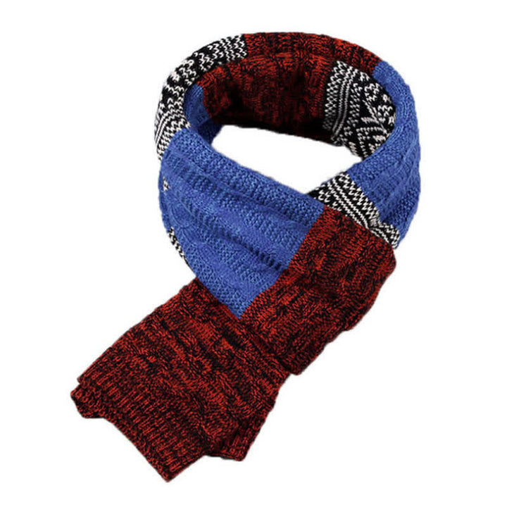 Herren Argyle Gestrickter Color Block Schal