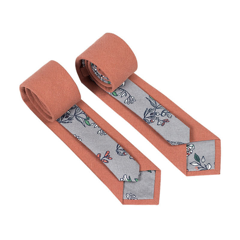 Herren Neuartiger Karo-Blumen-Patchwork-Krawatte - Lachs - image 11