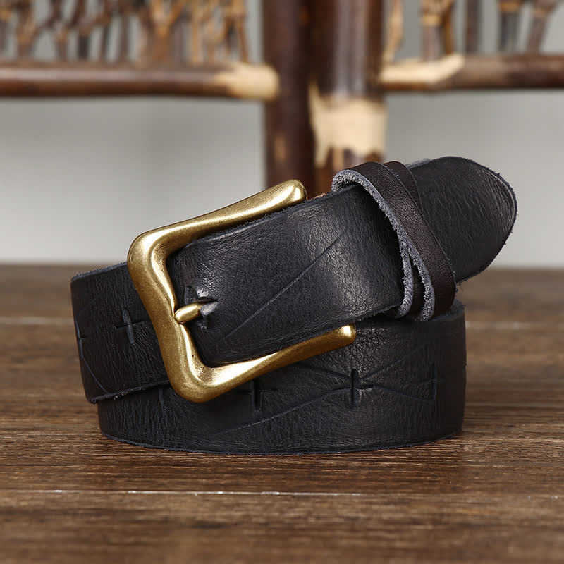 Vintage Ledergürtel für Herren mit Schnitzerei