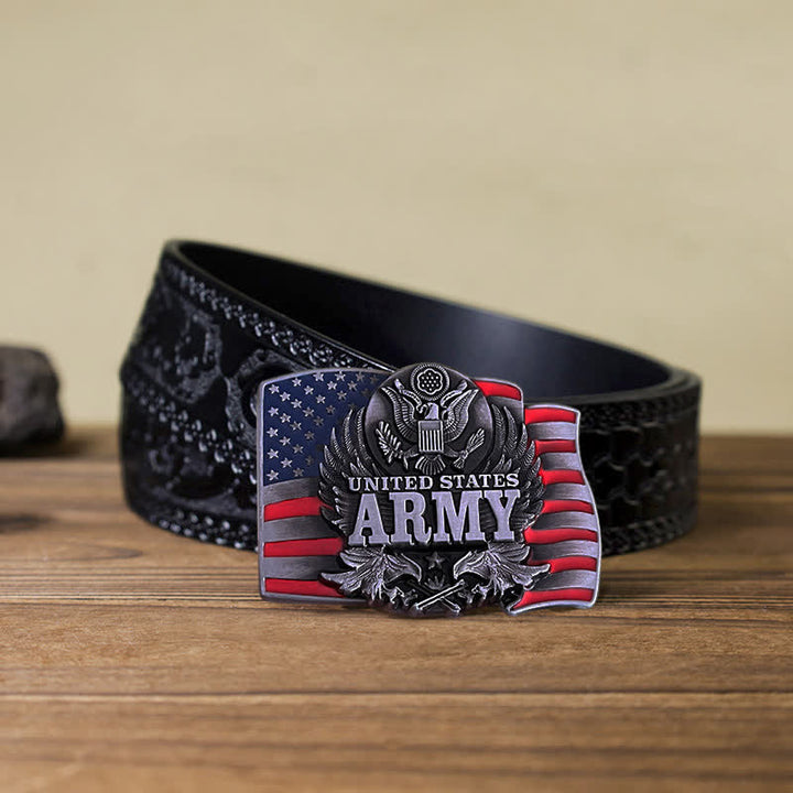 Herren DIY United States Army Schnalle Ledergürtel