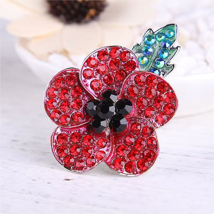 Wunderschöne rote Mohnblumen-Brosche für Frauen