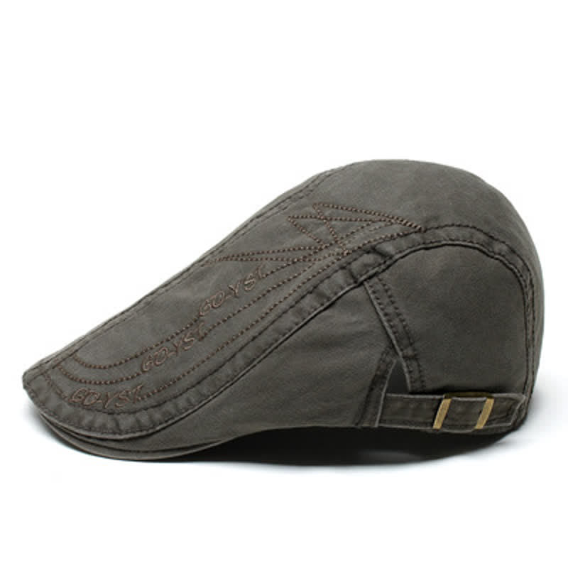 Alphabet Einfarbige Gewaschene Denim-Beret-Mütze - Armeegrün - Verstellbar (ca. 21 5/8"-23 5/8") - image 4