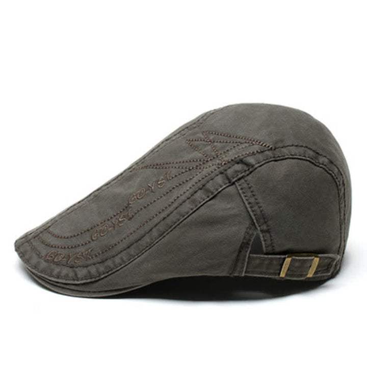 Alphabet Einfarbige Gewaschene Denim-Beret-Mütze - Armeegrün - Verstellbar (ca. 21 5/8"-23 5/8") - image 4