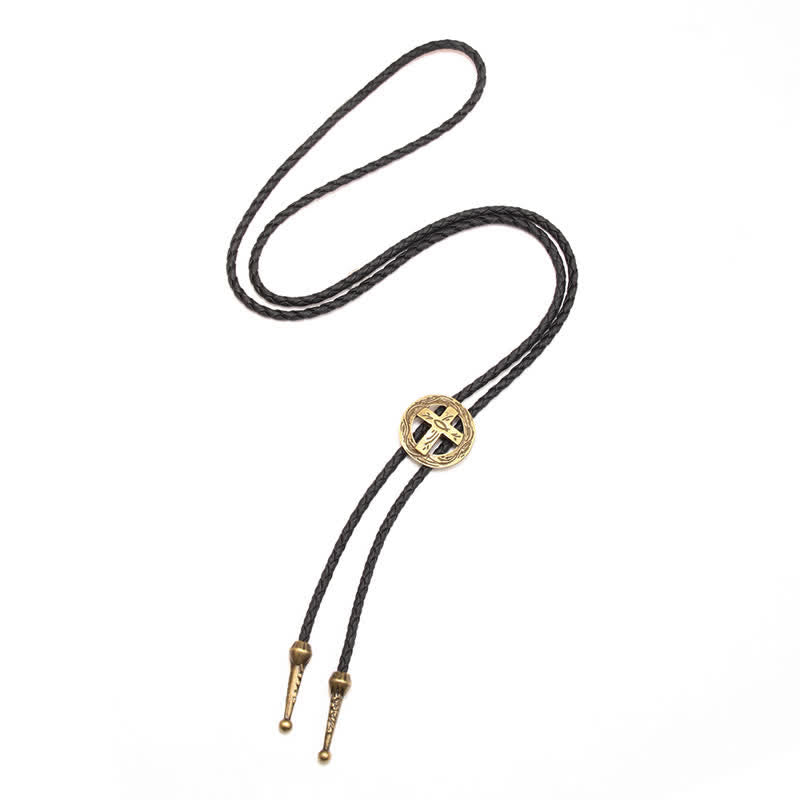 Retro-Hemd-Accessoires Kreis-Kreuz-Bolokrawatte