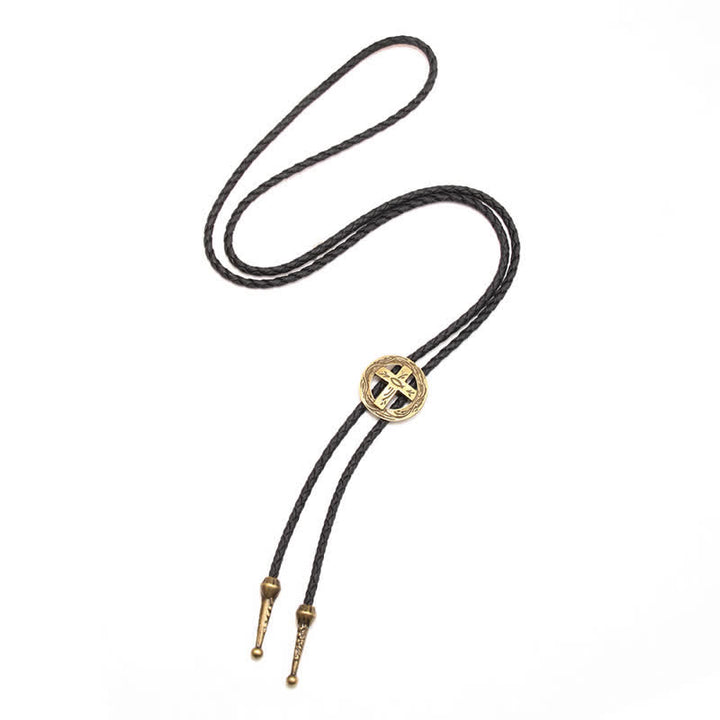 Retro-Hemd-Accessoires Kreis-Kreuz-Bolokrawatte