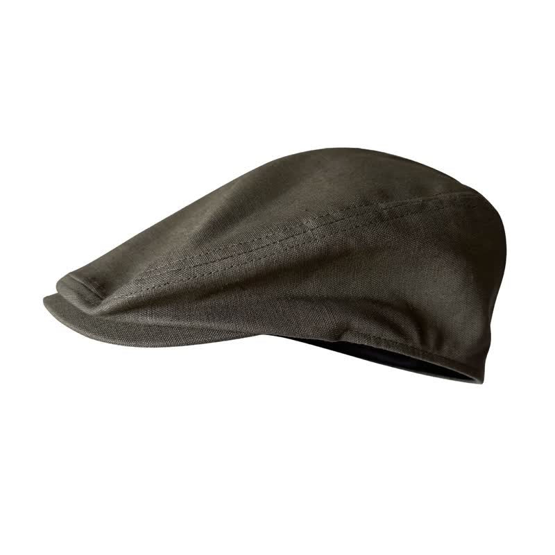 Leinen Army green Atmungsaktives Barett Flachkappe