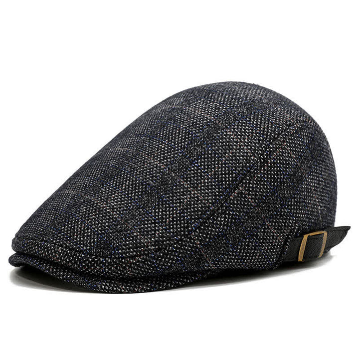 Künstler-Polarfleece-Kariertes Flat Cap Barett - Blau - Verstellbar (ca. 22"-23 1/4") - image 8