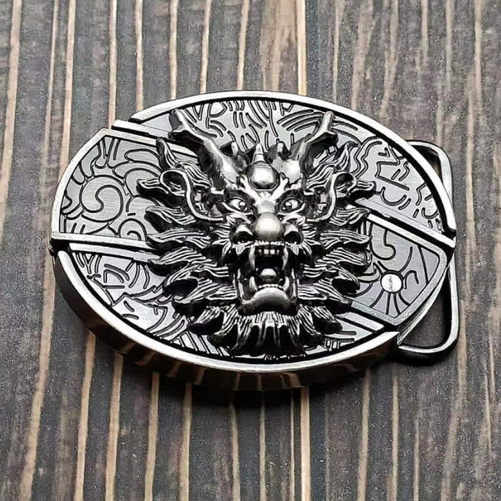 DIY Brave Dragon Verstecktes Klappmesser Ledergürtel für Herren