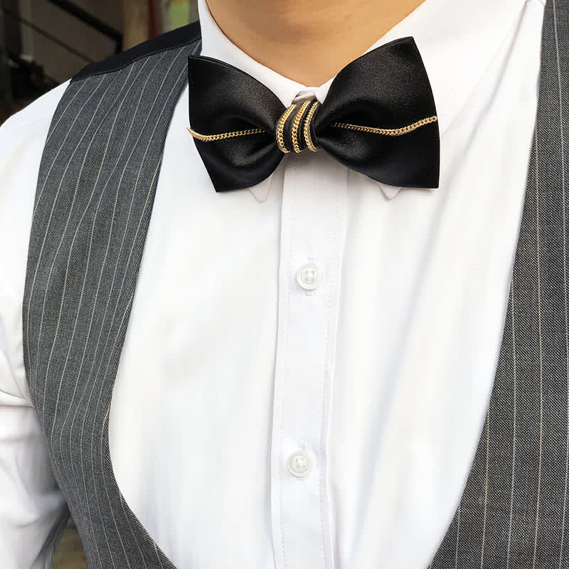 Herren Fliege mit Bling Kette