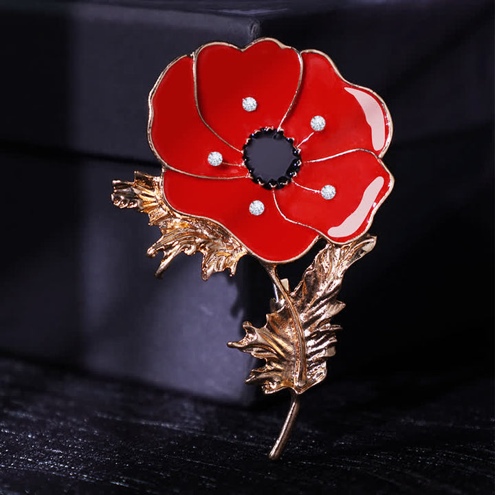 Vintage-Ölgemälde-Mohnblumen-Brosche für Frauen