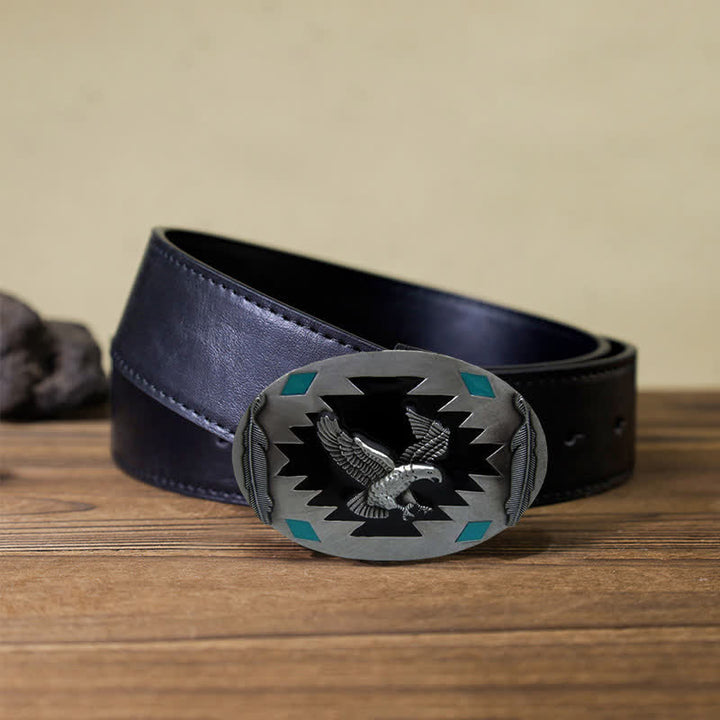 DIY Western Herren-Ledergürtel mit fliegender Adler-Schnalle