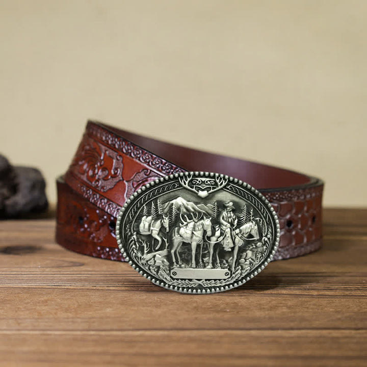 Herren DIY Cowboy Ritter Führt Pferd Schnalle Ledergürtel