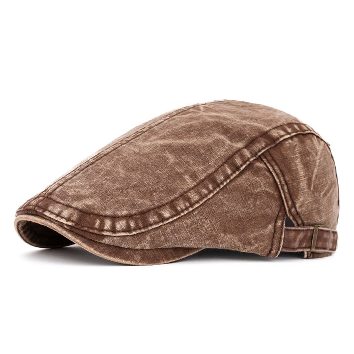 Baskenmütze aus reiner Baumwolle im gewaschenen britischen Stil für Frühling und Sommer - Kaffee - Einstellbar (22"-24") - image 12