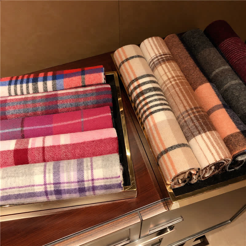 Unisex-Schal aus Lammfell im Edinburgh-Karo-Design, groß und warm - image 6