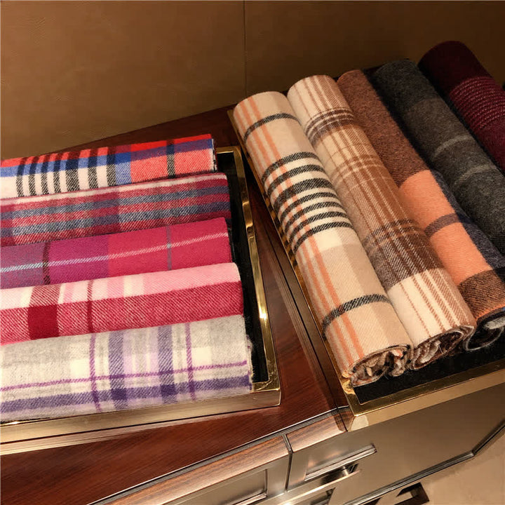 Unisex-Schal aus Lammfell im Edinburgh-Karo-Design, groß und warm - image 6