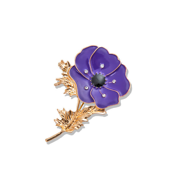 Vintage-Ölgemälde-Mohnblumen-Brosche für Frauen