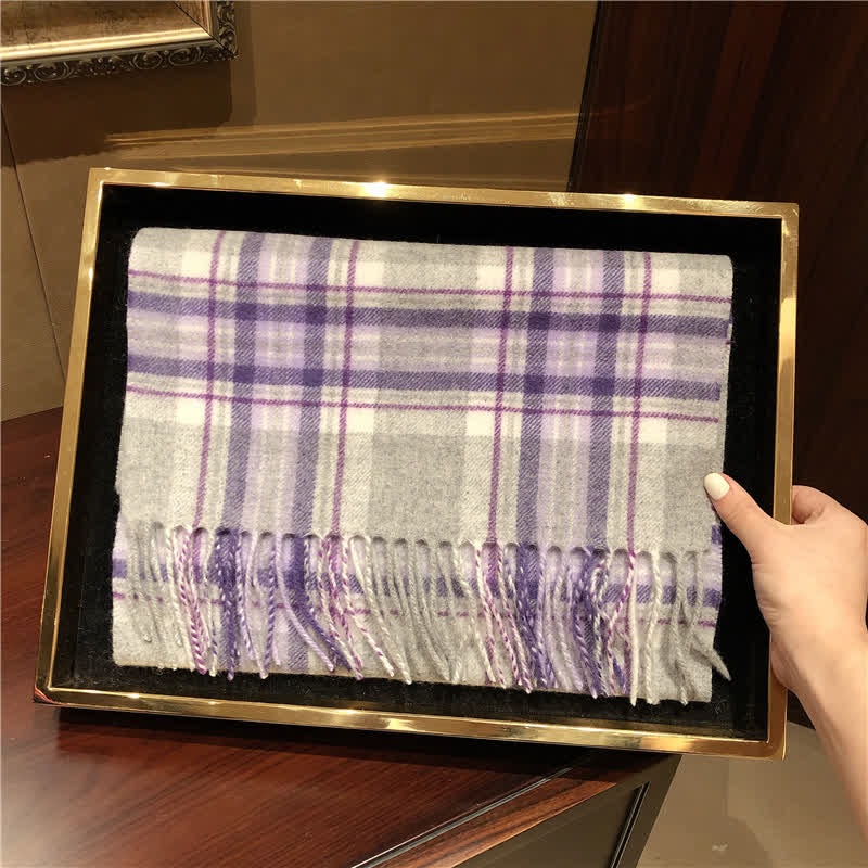 Unisex-Schal aus Lammfell im Edinburgh-Karo-Design, groß und warm - #1 - image 2