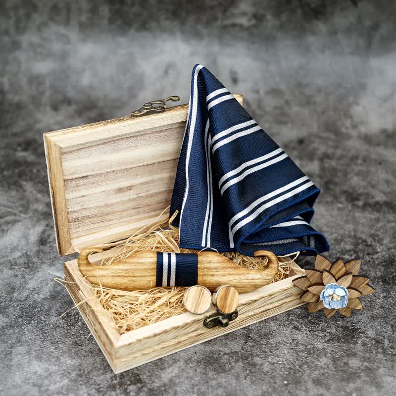 4er-Set Holzfliegen Burlywood Mustache für Herren