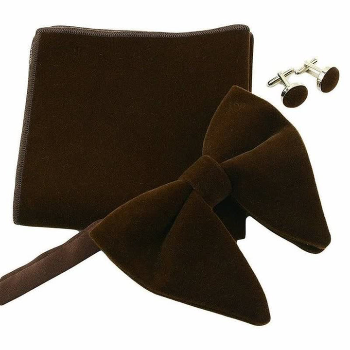 3-teiliges Set Herren-Samtfliegen in Übergröße mit spitzer Form - image 1