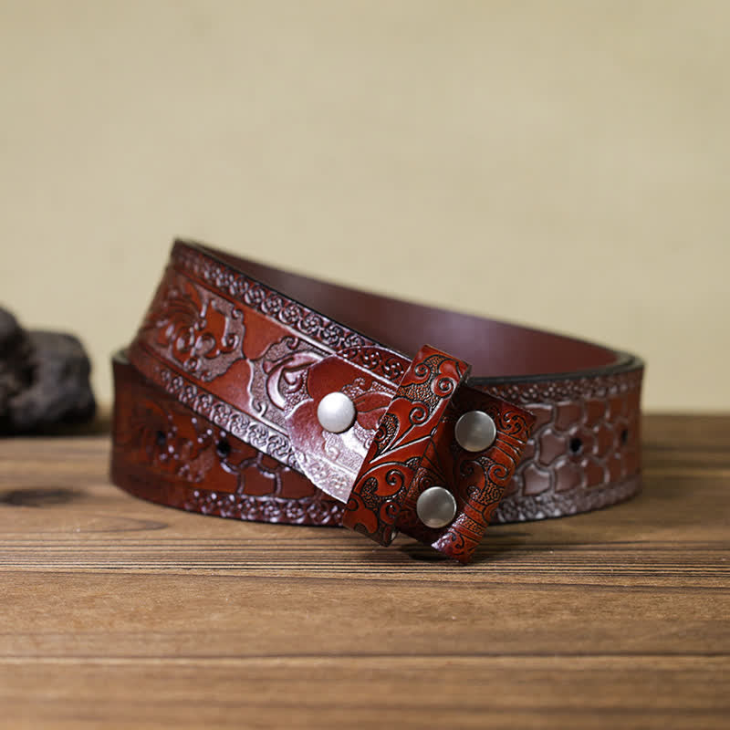 Herren DIY Texas-Flagge Langhorn-Stier Schnallenledergürtel