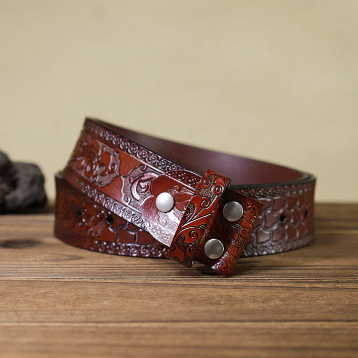 Herren DIY Texas-Flagge Langhorn-Stier Schnallenledergürtel