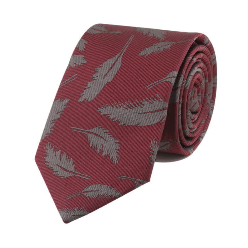 Herren Krawatte mit Federdruck Jacquard - Burgunder - image 3