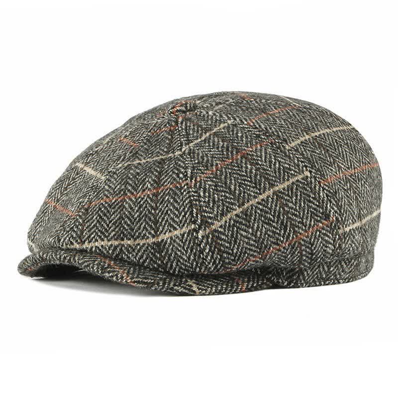 Britische karierte achteckige Baskenmütze - Grau - M (22"-22 7/8") - image 2