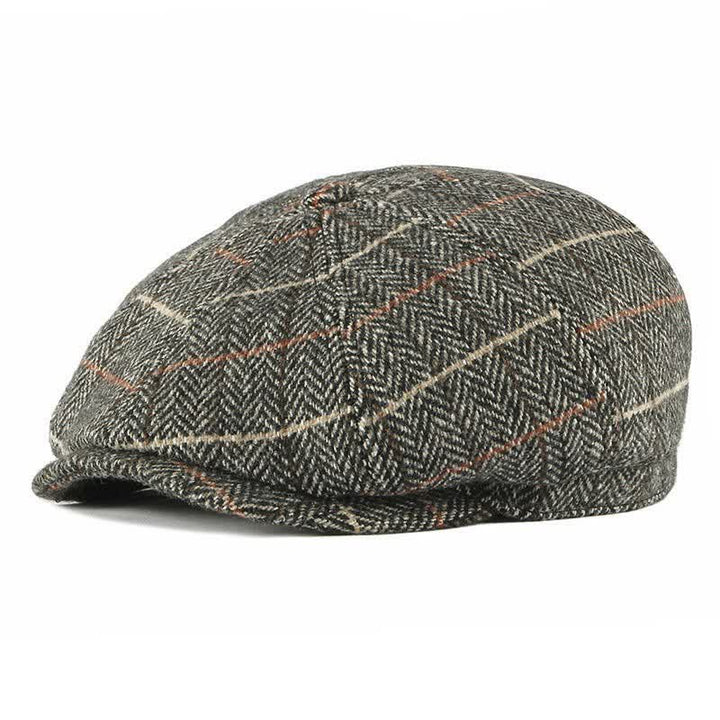 Britische karierte achteckige Baskenmütze - Grau - M (22"-22 7/8") - image 2