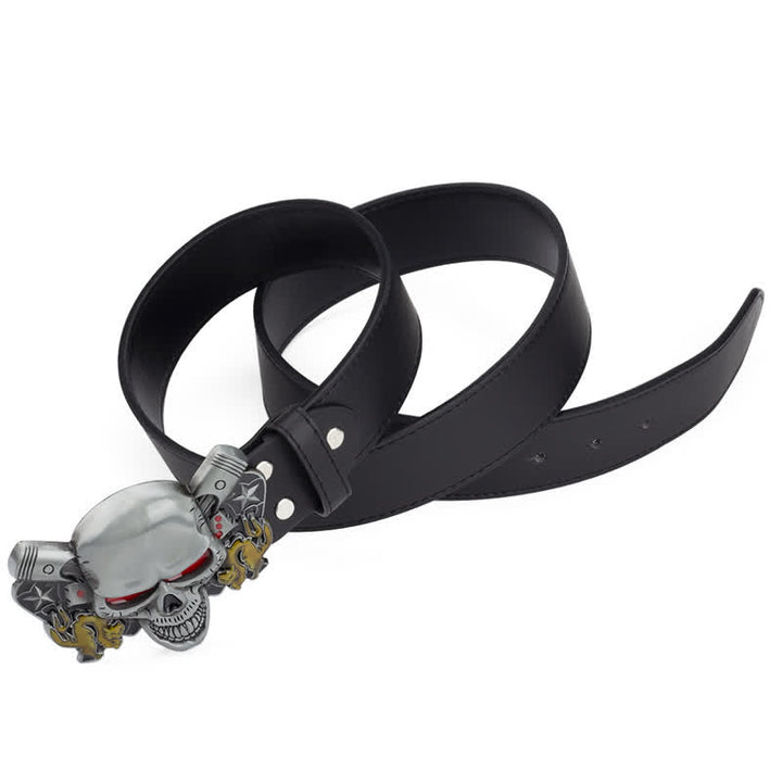 Herren Punk Biker Skull Demon Clown Ledergürtel