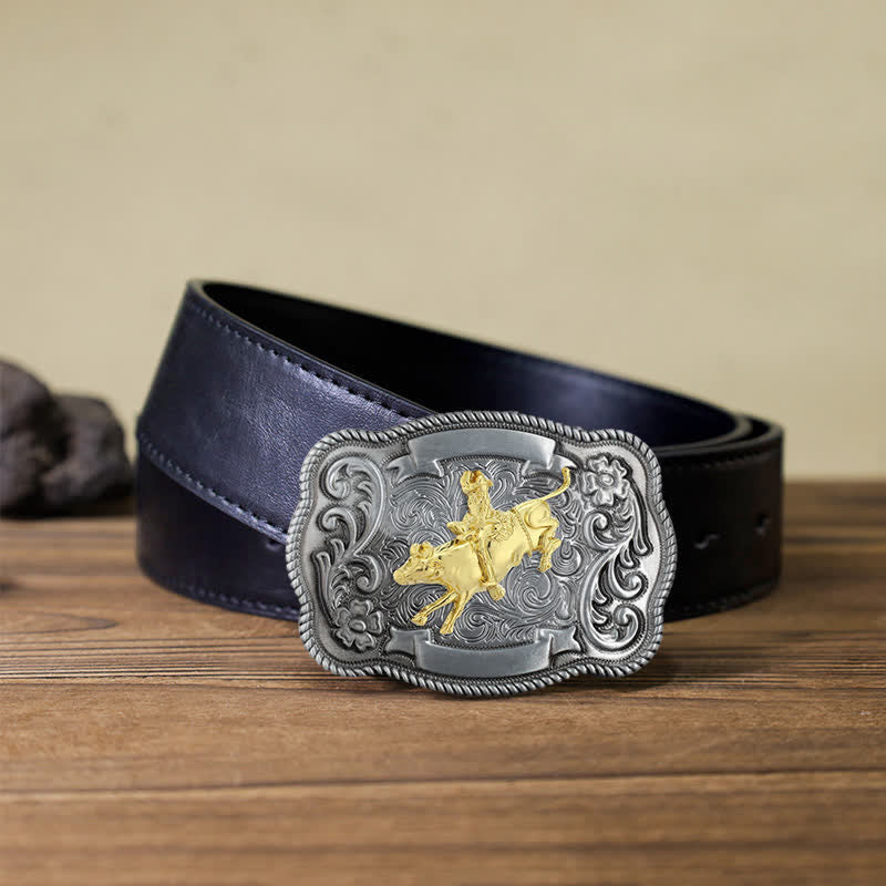 Herren DIY Ledergürtel mit goldener Tierschnalle