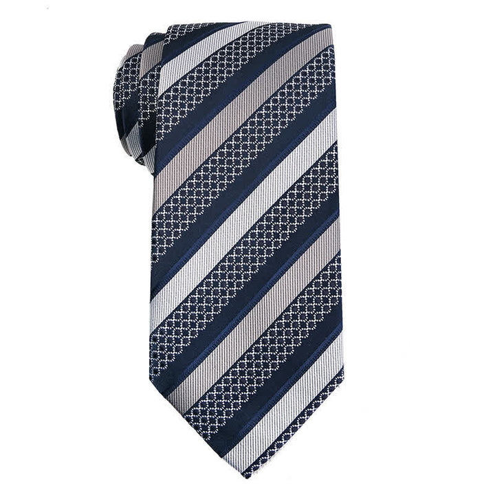 Elegante gestreifte Krawattenserie für Männer - Blau & Grau - image 9