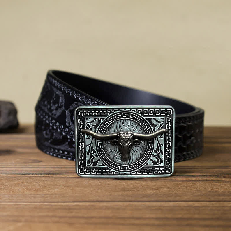 Herren DIY Western Schnalle Ledergürtel