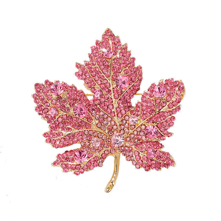 Frauen Strass Kristall Ahornblatt Brosche