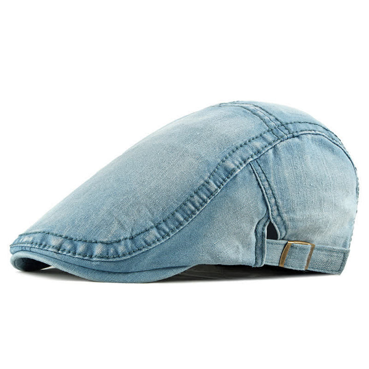 Einfache Jeans-Denim-Casquette-Baskenmütze - Hellblau - Verstellbar (ca. 21 5/8"-23 5/8") - image 10