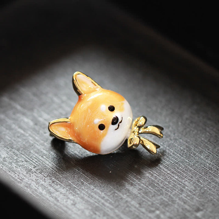 Unisex Süße Shiba Inu Hund Brosche aus Emaille