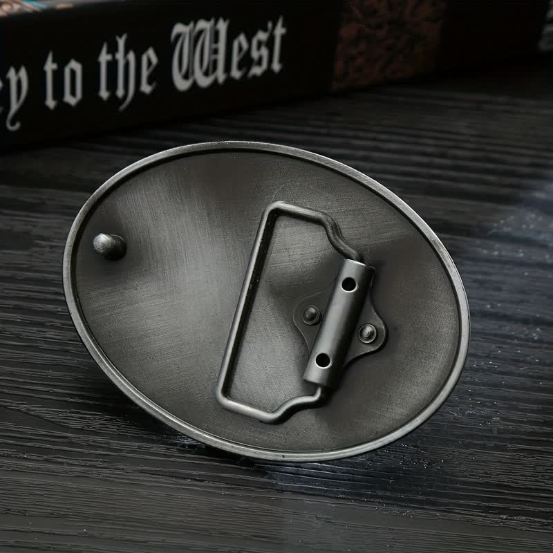 Herren DIY Silber Lone Star Schnalle Ledergürtel