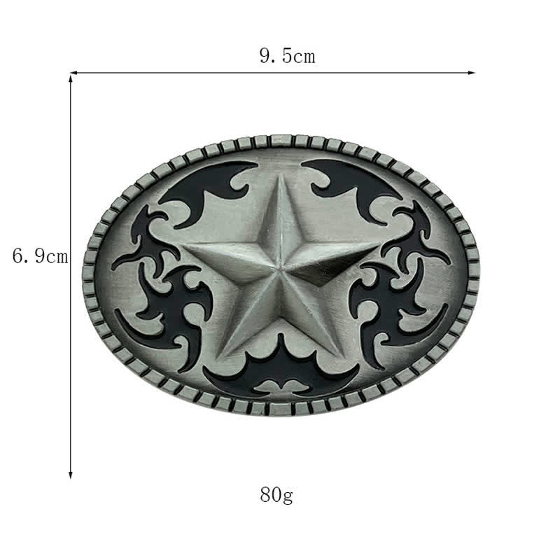 Herren DIY Silber Lone Star Schnalle Ledergürtel