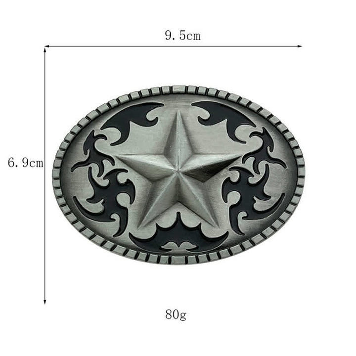 Herren DIY Silber Lone Star Schnalle Ledergürtel