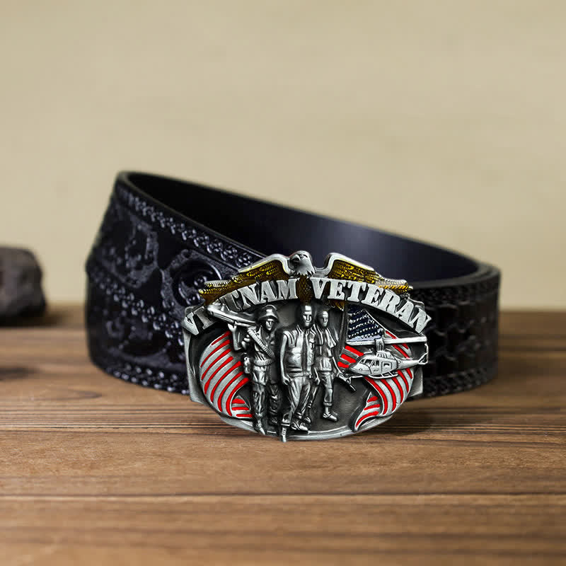DIY Gürtel mit Vietnam Veteranenschnalle für Herren