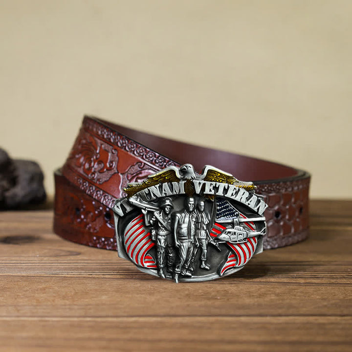 DIY Gürtel mit Vietnam Veteranenschnalle für Herren