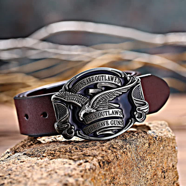 Herren-DIY-Adler-Schnallen-Ledergürtel