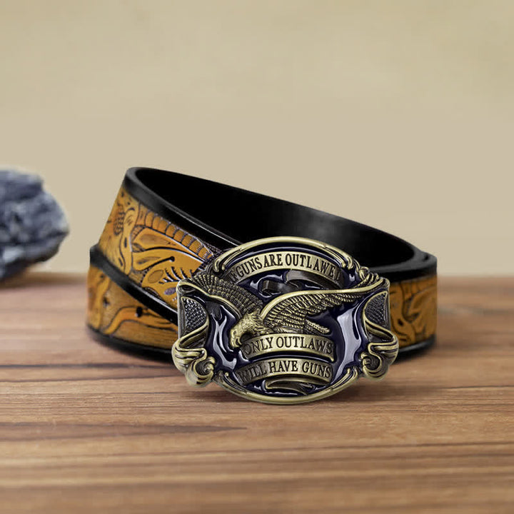Herren-DIY-Adler-Schnallen-Ledergürtel