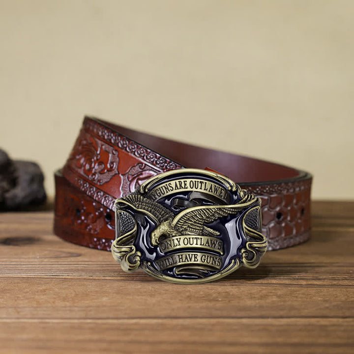 Herren-DIY-Adler-Schnallen-Ledergürtel